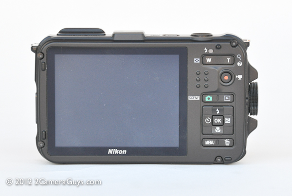 Nikon AW100, rear panel
